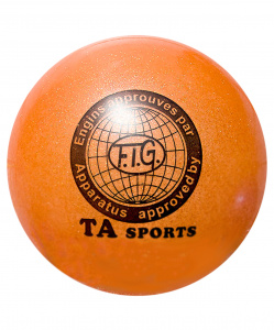 Мяч для художественной гимнастики T9, 19 см, 400 г, оранжевый с блестками ― купить в Москве. Цена, фото, описание, продажа, отзывы. Выбрать, заказать с доставкой. | Интернет-магазин SPORTAVA.RU