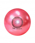 Мяч для художественной гимнастики T9, 19 см, 400 г, розовый с блестками 