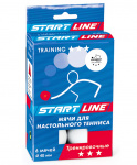Мяч для настольного тенниса Start Line 3* Training, белый, 6 шт.