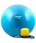 Мяч гимнастический Starfit GB-102 с насосом 55 см, антивзрыв, синий