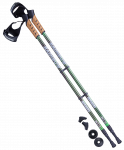 Палки для скандинавской ходьбы Berger Rainbow, 77-135 см, 2-секционные, чёрный/ярко-зелёный