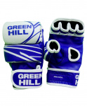 Перчатки для смешанных единоборств MMA-0055L, кожа, синие/белые